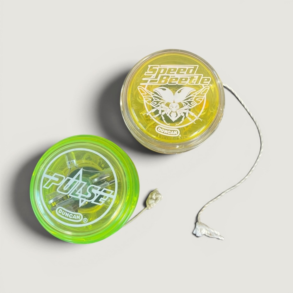 Duncan Yo Yo Lot Speed Beetle Pulse 2pc Green Yellow Performance Yoyos‎